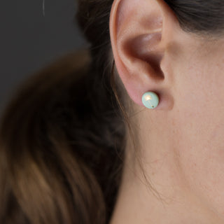 Boucles d'oreilles puces pissenlit or & menthe