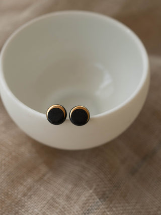 Ohrstecker Luna Gold & Schwarz