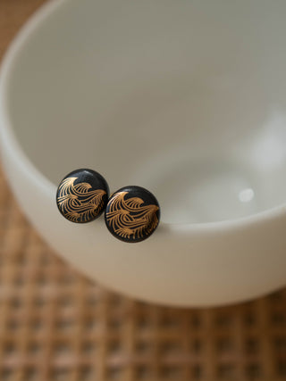 Ohrstecker Ocean Gold & Schwarz