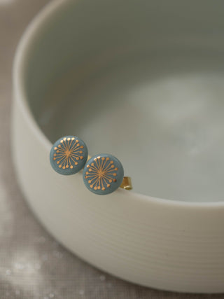 Fiori Gold & Turquoise Stud Earrings