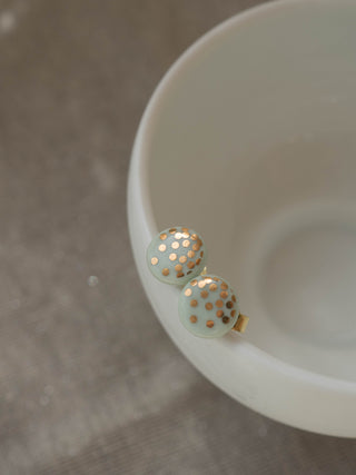 Boucles d'oreilles puces Gold Rain Or & Menthe