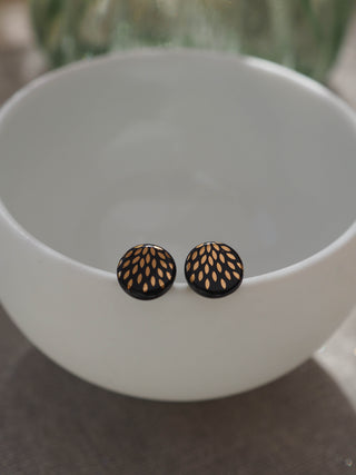 Ohrstecker Zaubertropfen Gold & Schwarz