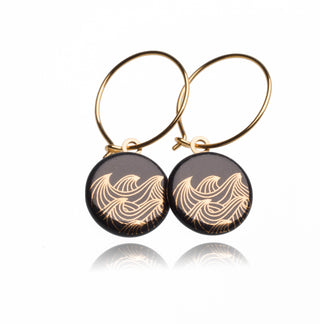Earrings Ocean Gold & Black