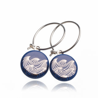 Earrings Ocean Gold & White