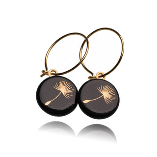 Boucles d'oreilles pissenlit doré & noir