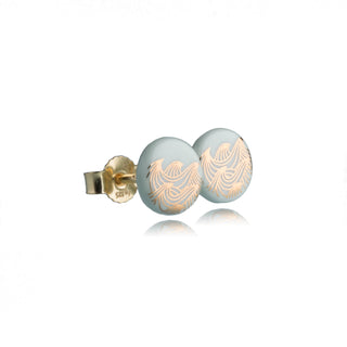 Boucles d'oreilles puces Océan Or & Menthe