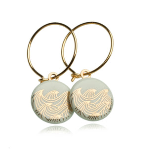 Boucles d'oreilles Océan Or & Menthe
