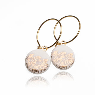 Earrings Ocean Gold & White