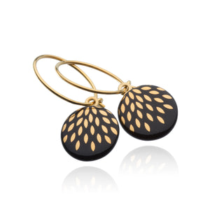 Earrings Magic Drops Gold & Black