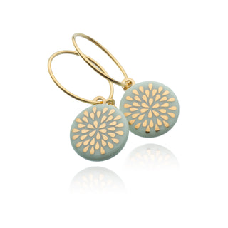 Boucles d'oreilles gouttes or & menthe
