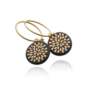 Earrings Drop Gold & Black