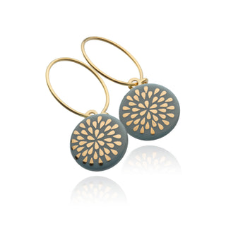 Earrings Drop Gold & White