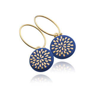 Ohrringe Tropfen Gold & Blau