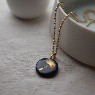 Kette Pusteblume Gold & Schwarz