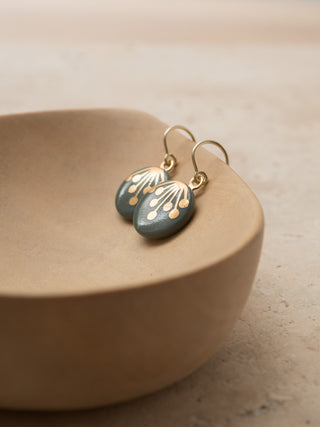 Ohrringe Dolde Gold & Salbei