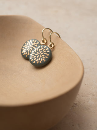 Earrings Drop Gold & White