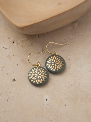 Earrings Drop Gold & White