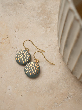 Ohrringe Zaubertropfen Gold & Salbei