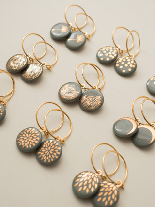 Boucles d'oreilles Océan Or & Blanc
