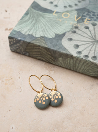 Ohrringe Dolde Gold & Salbei