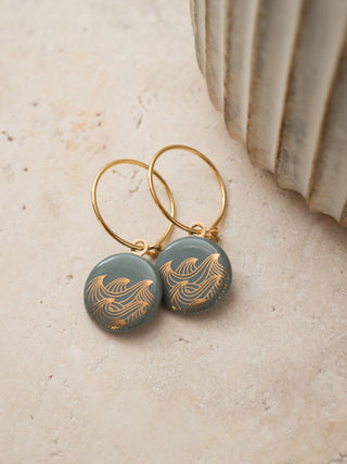 Boucles d'oreilles Océan Or & Blanc