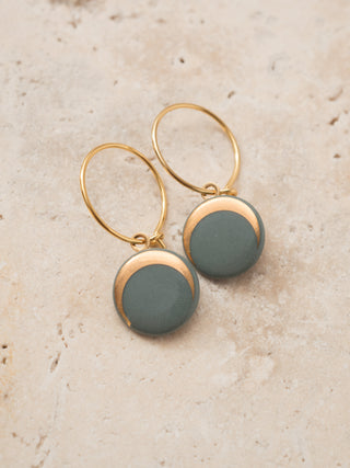 Boucles d'oreilles Luna Or & Blanc