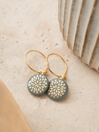 Earrings Drop Gold & White