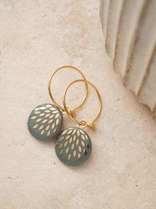 Ohrringe Zaubertropfen Gold & Salbei