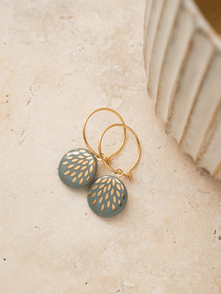 Ohrringe Zaubertropfen Gold & Salbei