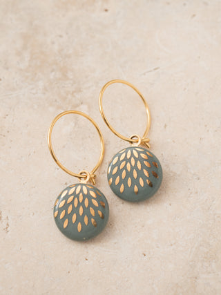 Ohrringe Zaubertropfen Gold & Salbei