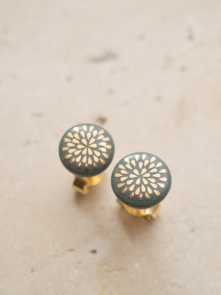 Boucles d'oreilles puces goutte dorées & blanches