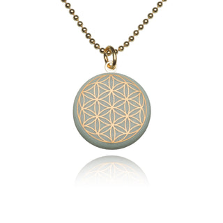 Collier Fleur de Vie Or & Menthe