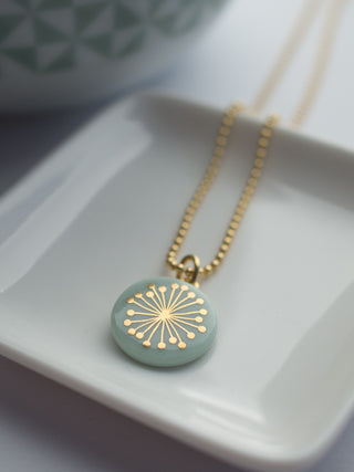Collier Fiori Or & Menthe