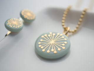 Collier Fiori Or & Menthe