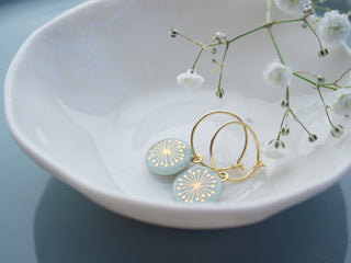 Boucles d'oreilles Fiori Or & Menthe