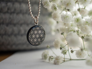 Necklace Flower of Life Gold & Mint