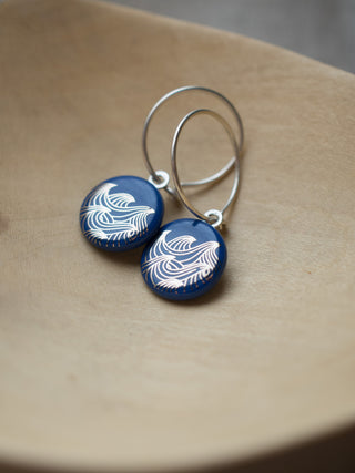 Earrings Ocean Gold & White