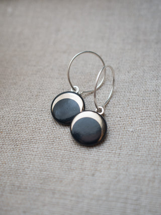 Boucles d'oreilles Luna Argent & Noir