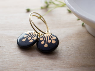 Earrings Umbel Gold & Black