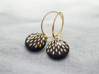 Earrings Magic Drops Gold & Black