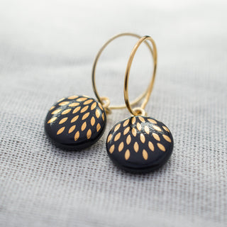 Earrings Magic Drops Gold & Black