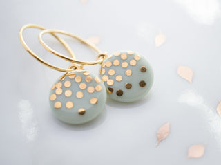 Boucles d'oreilles Gold Rain Or & Menthe
