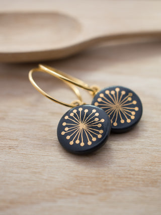 Earrings Fiori Gold & Black