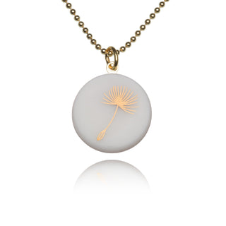Dandelion Necklace Gold & White