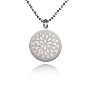 Chaîne goutte argent & blanc