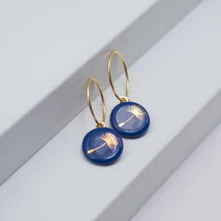 Ohrringe Pusteblume Gold & Blau