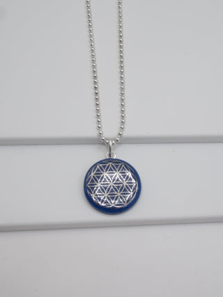 Necklace Flower of Life Gold & Mint