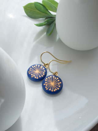 Ohrringe Fiori Gold & Blau