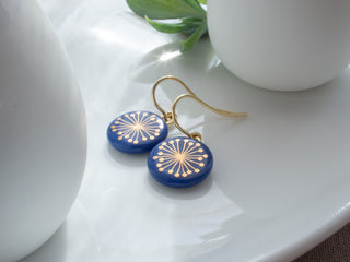Ohrringe Fiori Gold & Blau