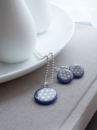 Necklace Flower of Life Gold & Mint